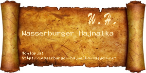Wasserburger Hajnalka névjegykártya